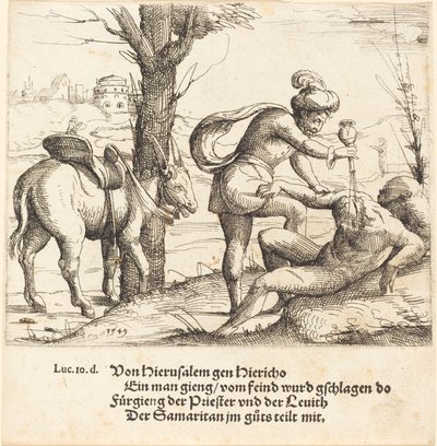 İyi Samiriyeli benzetmesi by Augustin Hirschvogel