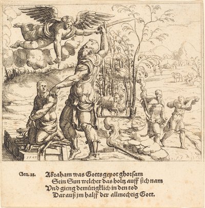 Isaac'in Kurban Edilmesi by Augustin Hirschvogel