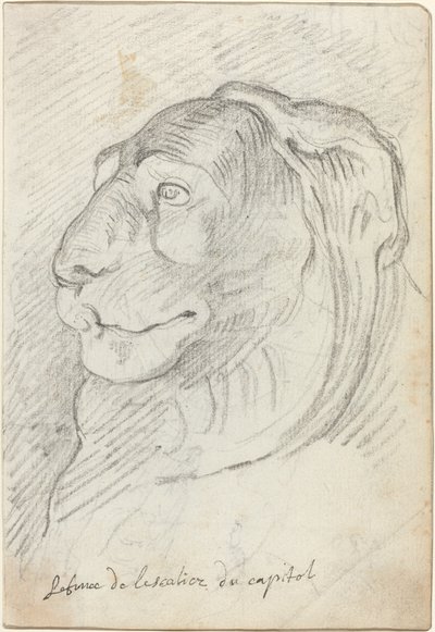 Capitoline Merdiveninden Aslan Başı by Augustin Pajou