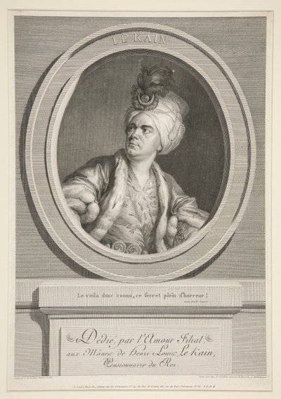 Henri Louis Cain (Le Kain olarak anılır) (1728-1778) by Augustin de Saint-Aubin
