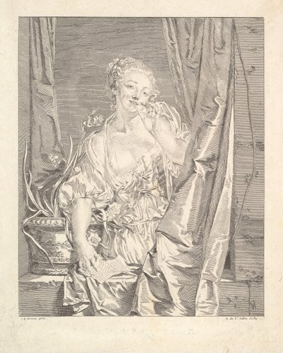 Le Baiser Öpücük Gönderdi. by Augustin de Saint Aubin