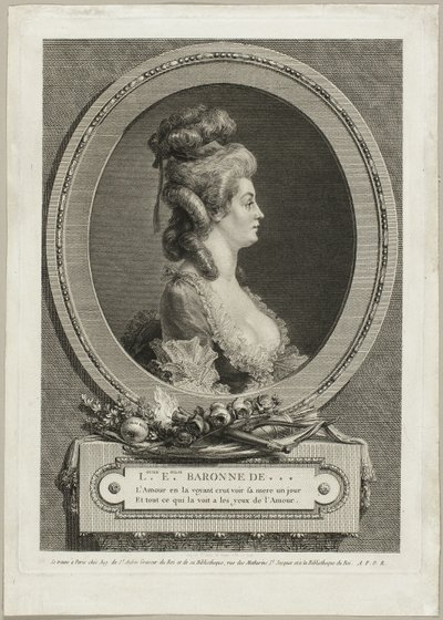 Louise Émilie, *** Fransa Baronesi by Augustin de Saint-Aubin