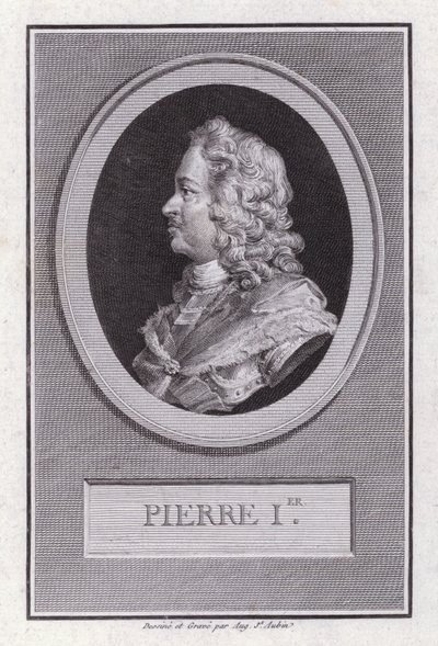 Büyük Peter, Rusya Çarı (gravür) by Augustin de Saint Aubin