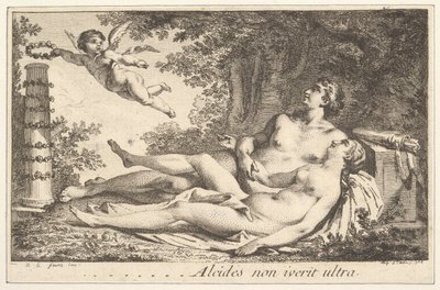 Ağustos adının yanındaki küçük resim. Augustin de S..., 1762 adının yanında de St. Aubin Vignette. by Augustin de Saint Aubin