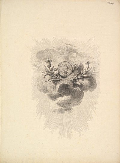 Harpocrate ve Lotus Çiçeklerini betimleyen Madalyalı Vinyet, Cilt I, Sayfa 12, D..., 1778-80