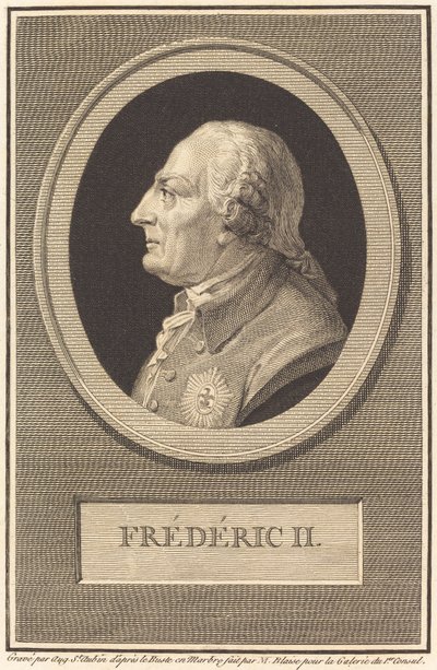 II. Friedrich by Augustin de Saint Aubin after Barthelemy Blaise