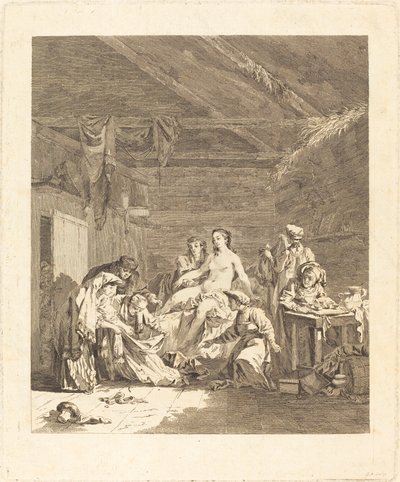 Le levye de la mariée russe (Evlilik Töreninden Sonra ve Düğün Ziyafetinden önce Rusların adeti) by Augustin de Saint Aubin after Jean Baptiste Le Prince