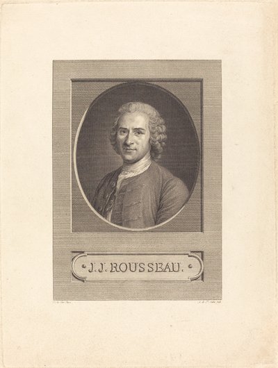 JJ Rousseau by Augustin de Saint Aubin after Maurice Quentin