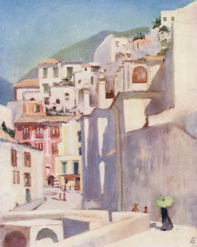 Yazın Amalfi (renkli taş baskı) by Augustine Fitzgerald