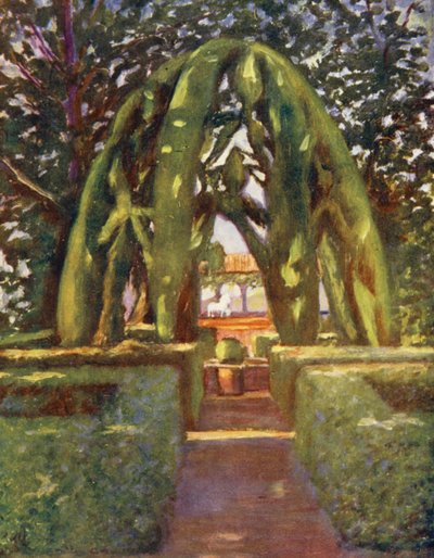 Architectura Verde, Generalife Bahçeleri, Granada (renkli lito) by Augustine Fitzgerald