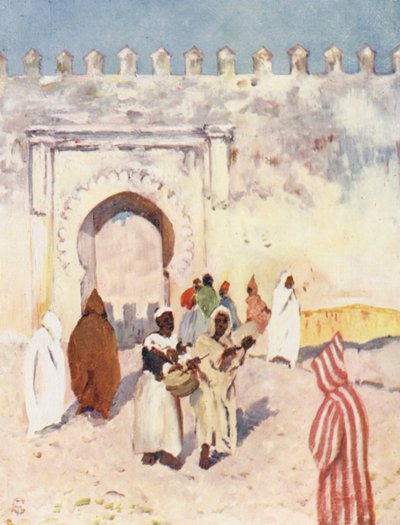 Eski Şehir Duvarındaki Kapı, Tanca (renkli taşbaskı) by Augustine Fitzgerald