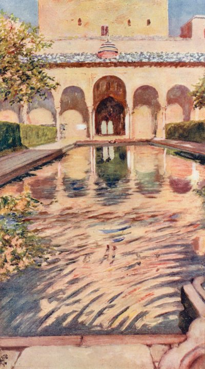 Myrtles Sarayı, Elhamra (renkli taş baskı) by Augustine Fitzgerald