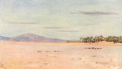 Biskra Yakınlarındaki Çöl (renkli lito) by Augustine Fitzgerald