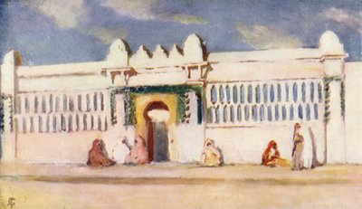 Medersa, Cezayir (renkli taş baskı) by Augustine Fitzgerald