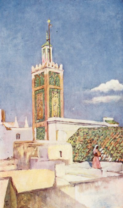 Tanca Ulu Camii Minaresi (renkli taş baskı) by Augustine Fitzgerald