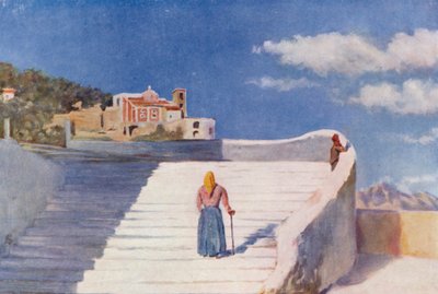 Atrani Sokağı (renkli taş baskı) by Augustine Fitzgerald