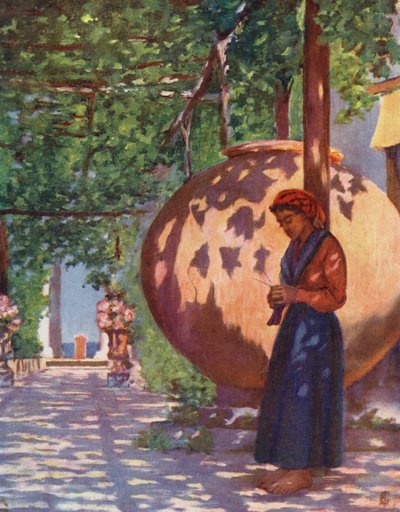Villa Maresca, Casamicciola yakınında, Ischia (renkli lito) by Augustine Fitzgerald