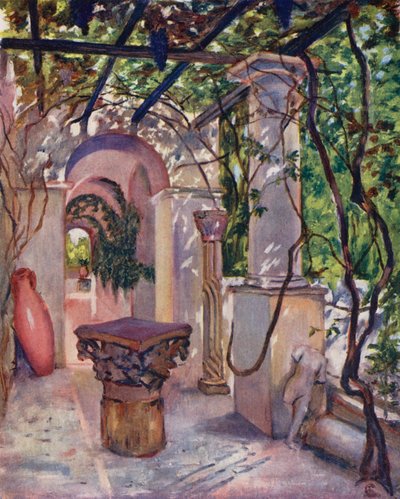 Villa Munthe, Anacapri (renkli lito) by Augustine Fitzgerald