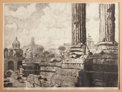 Roma, Augustus Forumu (kağıt üzerine gravür) by Augusto Baracchi