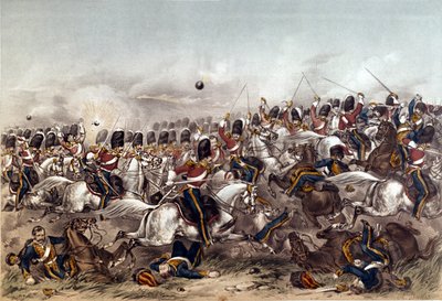 Balaclava Savaşı. Scots Greys'in parlak suçlaması, 25 Ekim 1854, Augustus Butler tarafından kazınmış, Stannard ve Dixon tarafından yayınlanmış, Londra, 6 Ocak 1855 by Augustus Butler
