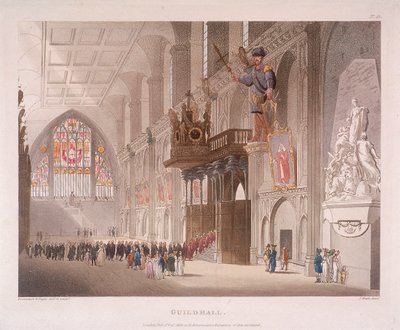 Guildhall, Londra, 1808 by Augustus Charles Pugin, Thomas Rowlandson