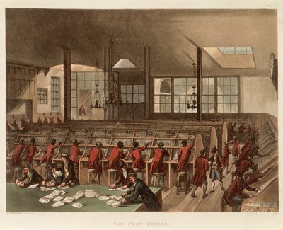 Postane, c1808 by Augustus Charles Pugin, Thomas Rowlandson