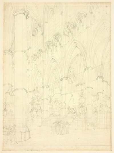 Kuzey Koridor, Westminster Manastırı by Augustus Charles Pugin