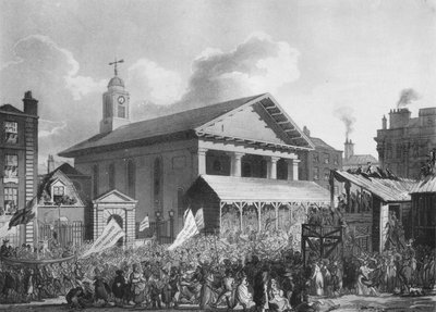 1808 1911 yılında Westminster seçimleri sırasında St Pauls Kilisesi, Covent Garden Market, by Augustus Charles Pugin