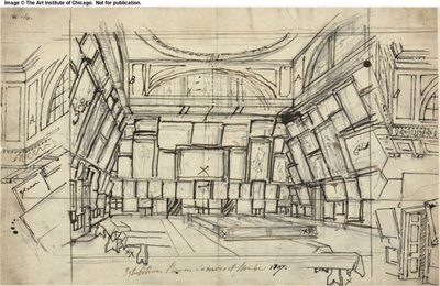 Londra'nın Microcosm'undan Somerset House Sergi Salonu için Çalışma by Augustus Charles Pugin