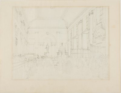 İngiltere Merkez Bankası Büyük Salon için Çalışma by Augustus Charles Pugin