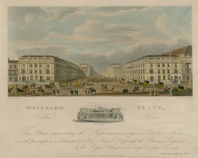 Waterloo Yeri, Carlton Evi, Londra by Augustus Charles Pugin