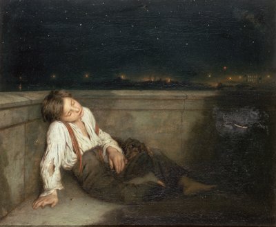 Londra Köprüsünde Bir Girinti (tuval üzerine yağlı boya) by Augustus Edward Mulready