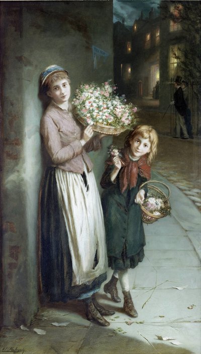 Çiçek kızları – bir yaz gecesi by Augustus Edwin Mulready