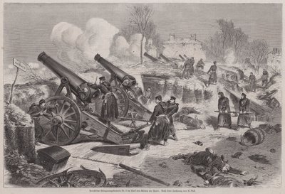 Paris Kuşatması, Fransa-Prusya Savaşı sırasında Le Raincy parkında Prusya kuşatma pili by Augustus J. Beck