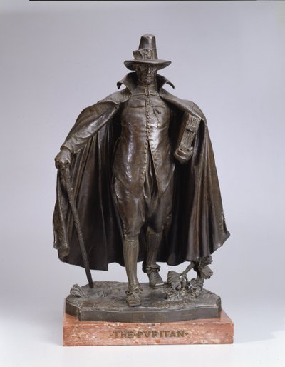 Puritan, döküm 1899 (İtalyan mermer kaide üzerine bronz) by Augustus Saint Gaudens
