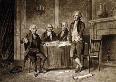 Kıta Kongresi Liderleri 1775: John Adams, Robert Morris, Alexander Hamilton, Thomas Jefferson, Augustus Tholey