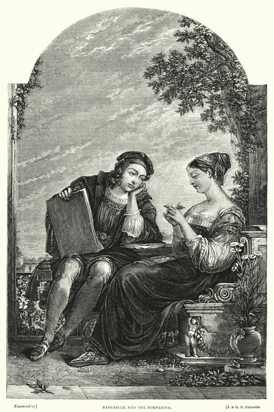Raffaelle ve Fornarina (gravür) by Augustus Wall (after) Callcott