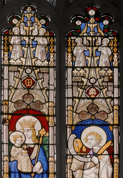 Virgin & Child ve St. John The Evangelist ile apsis penceresi, detay, 1841-42 (vitray) by Augustus Welby Northmore Pugin