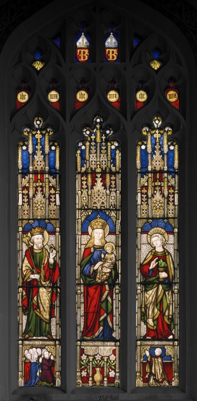 Edward The Confessor, Virgin & Child ve St. John The Evangelist, 1846 (vitray) by Augustus Welby Northmore Pugin