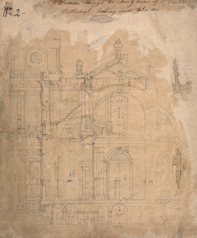 Batıya Bakış St. Paul Katedrali Koridorlarının Nave'sinden Kesit by Augustus Welby Northmore Pugin