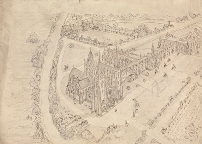 Bir Gotik Kilise ve Manastır Taslağı by Augustus Welby Northmore Pugin