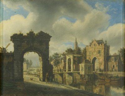 Asma Köprülü Kanal Manzarası by Augustus Wijnands