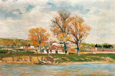 "Manzanares Nehri kıyıları" tablosu Aureliano de Beruete Y Moret (1845-1912) tarafından. Tuval üzerine yağlıboya. by Aureliano de Beruete