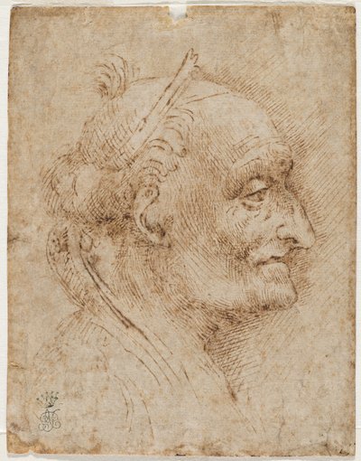 Sağda eski tonoz başı, 16. yüzyıl (metalik uç, karakalem, tükenmez kalem ve mürekkep) by Aurelio Luini
