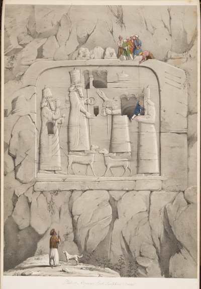 Asur Kaya Heykeli (Bavian), Nineveh Anıtlarından, pub. 1849 (gravür) by Austen Henry Layard
