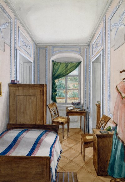 Biedermeier tarzı küçük oda, sulu boya, Avusturya by Austrian School