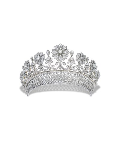 Kochert Antik Pırlanta Tiara (elmas, gümüş ve altın) by Austrian School