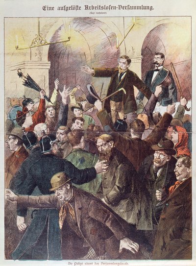 Polis, işsiz işçilerin protesto toplantısını böldü, 1897 by Austrian School