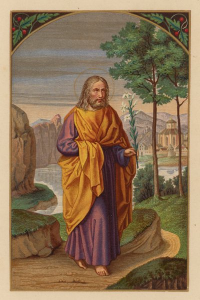 Aziz Joseph kilisenin koruyucusudur (chromolitho) by Austrian School