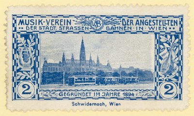 Belediye Binası, Viyana önünde tramvay by Austrian School